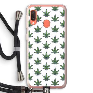Weed: Samsung Galaxy A20e Transparant Hoesje met koord
