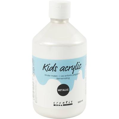 A-color Acrylverf metallic, metallic, wit, 500 ml/ 1 fles