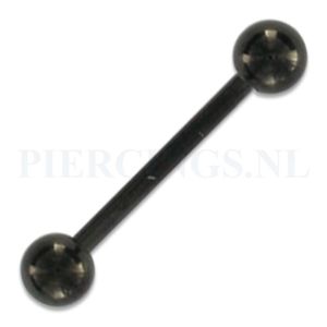 Barbell zwart 1.6 mm x 16 mm x 5 mm