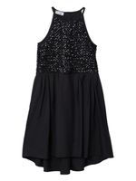 Brunello Cucinelli Kids robe en popeline à sequins - Noir