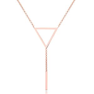 Dames ketting Cilla Jewels Edelstaal Verguld rose Driehoek Staaf