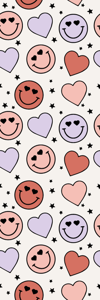 Slaapkamer behang harten smileygezichten