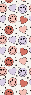 Slaapkamer behang harten smileygezichten