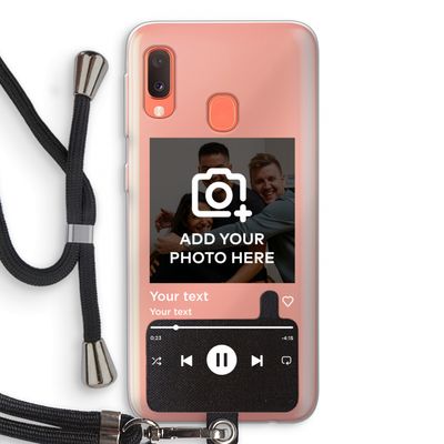 Music Player: Samsung Galaxy A20e Transparant Hoesje met koord