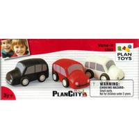Oku Plan toys 3 houten bestel autootjes
