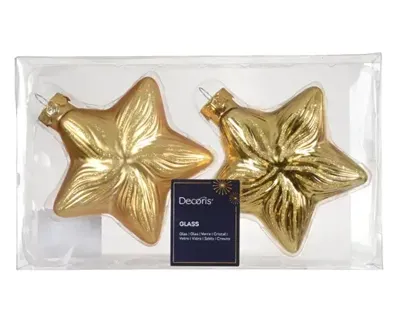 Decoris kersthangers glas ster 2st goud