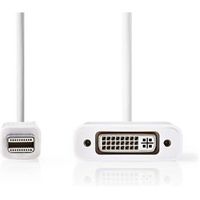 Mini-DisplayPort - DVI-kabel | Mini-DisplayPort male - DVI-D 24+1-pins female | 0,2 m | Wit