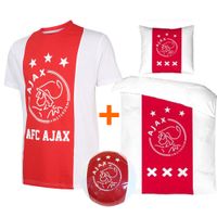 Ajax T-shirt Logo Katoenen Kids Eigen Naam + Dekbed Ajax + Ajax bal superdeal