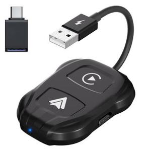 THT-020-9 Autodraadloze Carplay Android Auto Dongle Draadgebonden naar draadloze adapter - Zwart