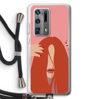Woke up like this: Huawei P40 Pro Plus Transparant Hoesje met koord