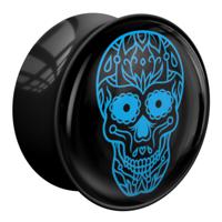 Double Flared Plug met Magic Skull Design Acryl Tunnels & Plugs - thumbnail