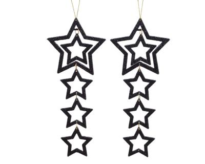 Hanger plc ster l6h7,5 cm zwart 2st - Decoris