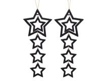 Hanger plc ster l6h7,5 cm zwart 2st - Decoris