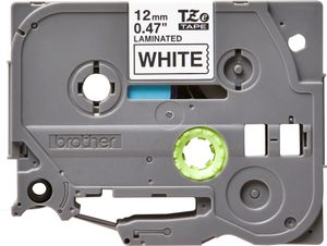 Brother TZe tape voor P-Touch 12 mm, zwart op wit