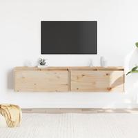 Wandkasten 2 st 80x30x35 cm massief grenenhout