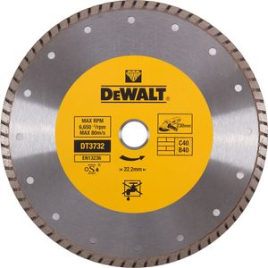 DeWalt Accessoires Diamantblad, turbo, Ø230mm/22.2mm, universeel - DT3732-QZ