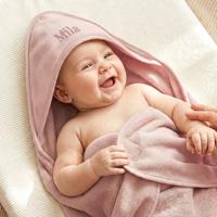 Badcape met naam - Badstof - Roze