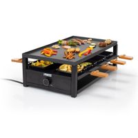 Princess 162655 Black Steel Raclette - Speciaal parkeerdek voor pannetjes - Inclusief 8 spatels - thumbnail