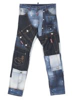 DSQUARED2 KIDS jean à design patchwork - Bleu