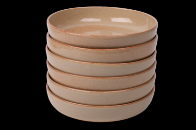 Set van 6 diepe borden - 18 cm - Maia - zandkleurig - Portugees stoneware