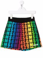 MSGM Kids short à logo imprimé - Noir