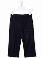 Thom Browne Kids pantalon droit à rayures - Bleu