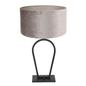 Steinhauer Zwarte schemerlampStang met taupe velours kap - 3505ZW