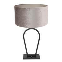 Steinhauer Zwarte schemerlampStang met taupe velours kap - 3505ZW