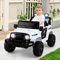 Elektrische Kinderauto met Afstandsbediening Peuterjeep met 3 Snelheden Claxon en LED-lampjes Muziek