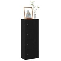 Boekenkast 40x24x102 cm bewerkt hout zwart eikenkleurig
