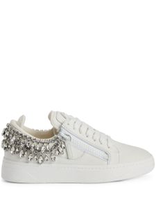 Giuseppe Zanotti baskets GZ 94 à ornements en cristal - Blanc