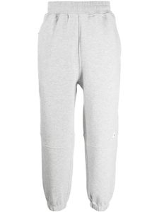 izzue pantalon de jogging en coton mélangé à patch logo - Gris