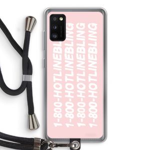 Hotline bling pink: Samsung Galaxy A41 Transparant Hoesje met koord