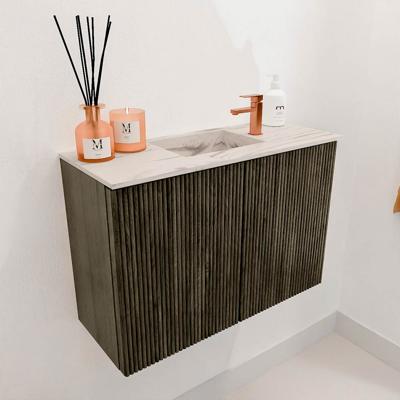 Toiletmeubel Mondiaz Joya Dlux | 60 cm | Meubelkleur Shadow | Faye wastafel Nata Wasbak Midden | 1 kraangat