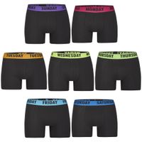 Happy Shorts Happy Shorts 7-Pack For One Week Zwarte Boxershorts Heren Multipack