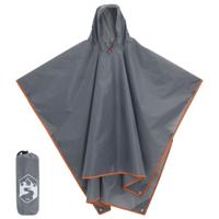 Regenponcho met capuchon 2-in-1 ontwerp 223x145 cm grijs oranje - thumbnail