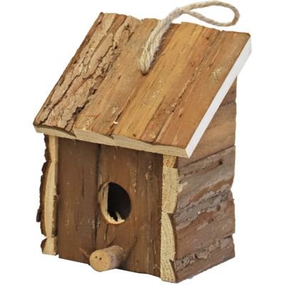 Nestkast/vogelhuisje - hout - naturel bruin - 9 x 11 x 16 cm