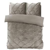 Dekbedovertrek Velvet Pintuck Zand Patroon 140x200 Cm Anti Allergie Sleeptime - Dekbed-Discounter.nl