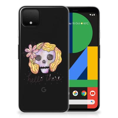 Silicone Back Case Google Pixel 4 XL Boho Skull Silicone Back Case Google Pixel 4 XL Boho Skull