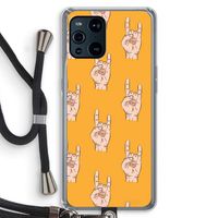 Rock: Oppo Find X3 Transparant Hoesje met koord