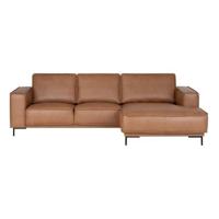 by fonQ Brisk Hoekbank met Chaise Longue Rechts - Buffelleer - Cognac