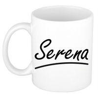 Serena voornaam kado beker / mok sierlijke letters - gepersonaliseerde mok met naam   -