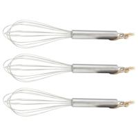 Keukengerei garde - 3x - klopper - rvs - 24 cm - keukengereedschap - gardes - zware kwaliteit