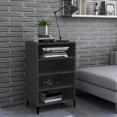 Dressoir 57x35x90 cm bewerkt hout hoogglans grijs