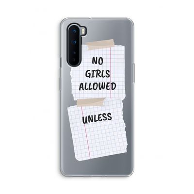 No Girls Allowed Unless: OnePlus Nord Transparant Hoesje