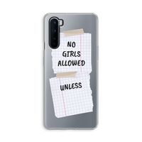 No Girls Allowed Unless: OnePlus Nord Transparant Hoesje