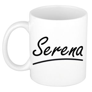Naam cadeau mok / beker Serena met sierlijke letters 300 ml   -
