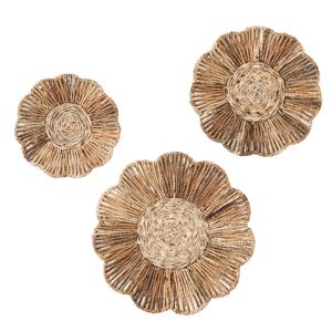 MUST Living Wanddecoratie Flower Set van 3 stuks, Abaca