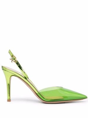 Gianvito Rossi escarpins transparents à bout pointu - Vert