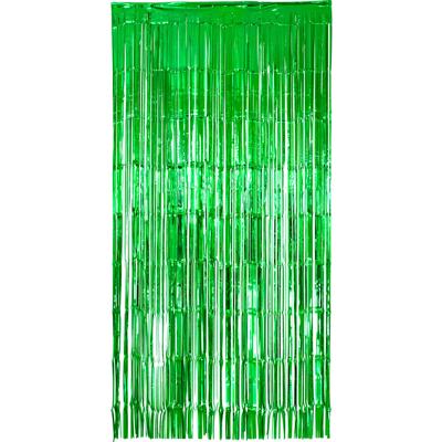 Folie deurgordijn versiering - groen - 200 x 100 cm - Feestartikelen - Brandvertragend